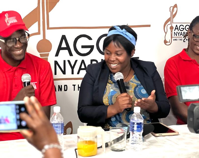 Agga Nyabinde speaking about his album at a press conference.